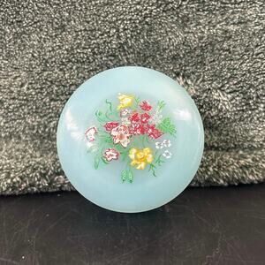 Blue 1920s Celluloid Trinket Jar